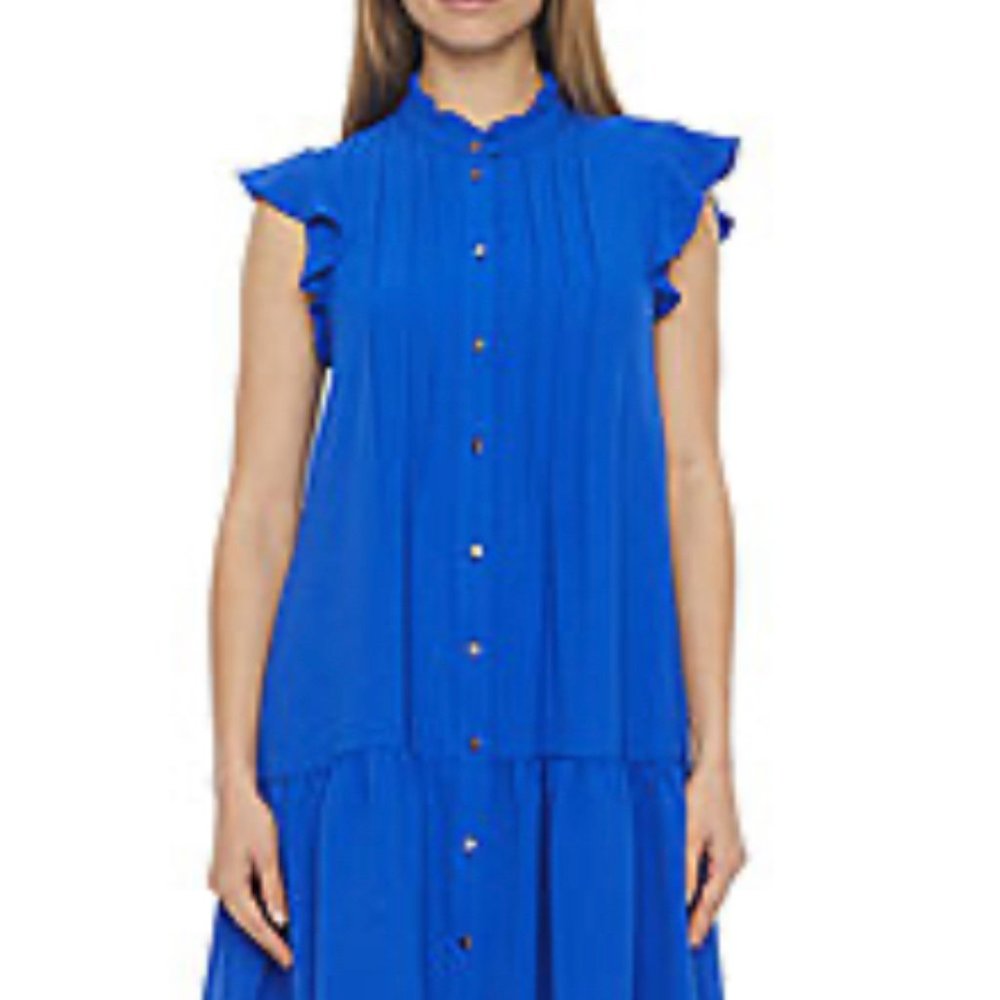 ****Maia**** Short Sleeve Babydoll Dress COLOR : COBALT
